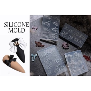 RIBBON Khuôn silicone hình nơ trang trí móng nail gel hoa bột hoa đắp