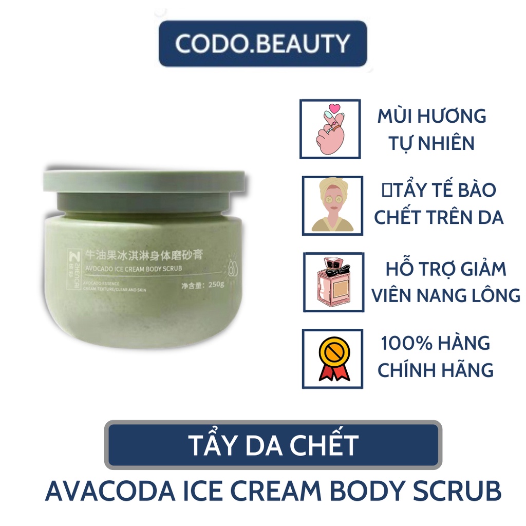 Tẩy tế bào chết toàn thân chiết xuất quả bơ nhẹ nhàng làm sáng mầu da nội địa trung