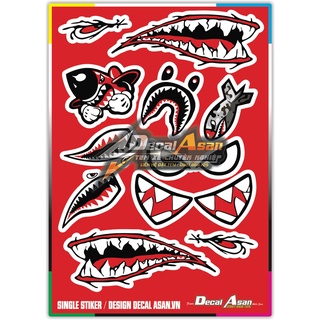 Tem Logo Sticker Cá Mập Siêu Dễ Thương