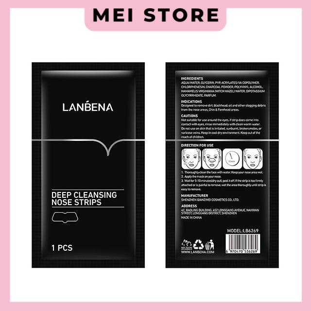 Miếng Dán Lột Mụn Đầu Đen Vùng Mũi Lanbena Deep Cleansing Nose Strips
