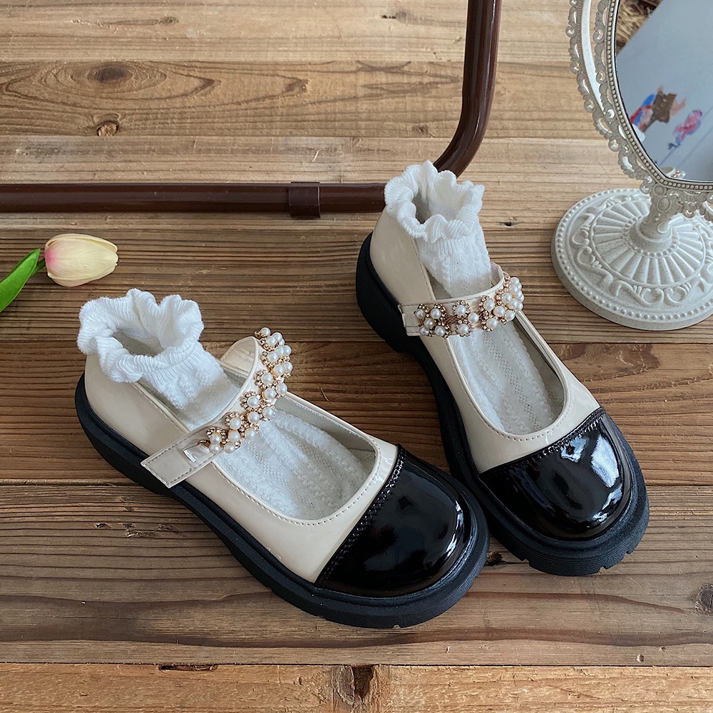 ( ORDER ) Giày nữ ulzzang mũi tròn đế cao 4cm - US689