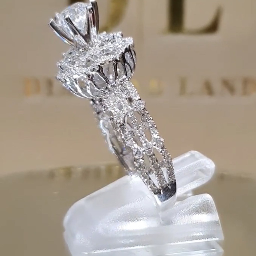 Nhẫn hợp kim đính hạt đá zircon thời trang cho nữ