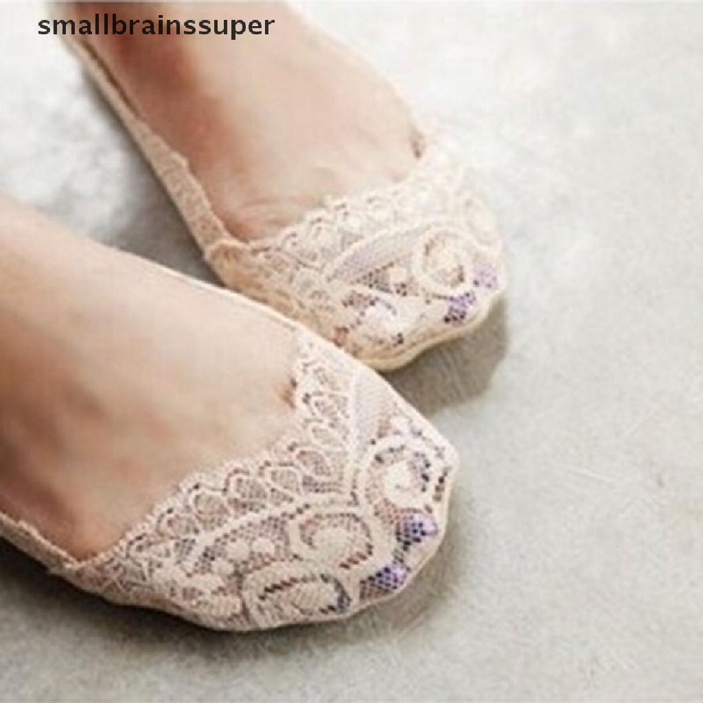 Vớ cotton ren cổ thấp chống trượt không hằn vết dành cho nữ