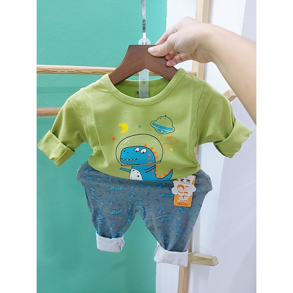 [16-24kg] Đồ bộ dài tay cho bé trai chất cotton xuất hàn - Quần áo thu đông bé trai