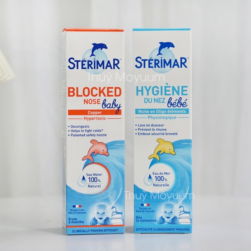 Xịt muối mũi cá heo Sterimar Pháp 100ml Vàng, Cam cho bé