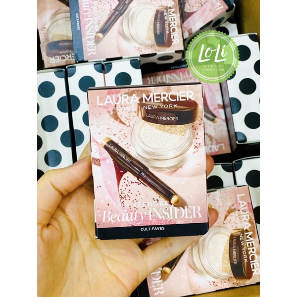 [MADE IN USA] Laura Mercier Set Makeup Laura Mercier Mini ( phấn phủ + nhũ mắt)