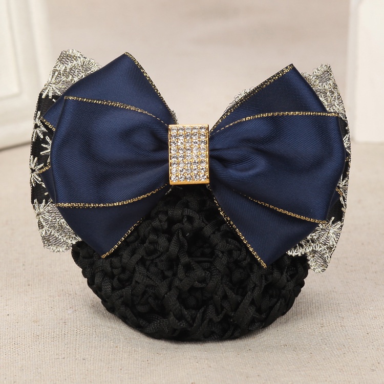 Kẹp Tóc Hình Nơ Họa Tiết Kẻ Sọc Thời Trang Công Sở Cho Nữ