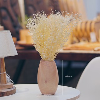 Lọ hoa gỗ cắm hoa khô, hoa giả bằng gỗ xà cừ nguyên khối