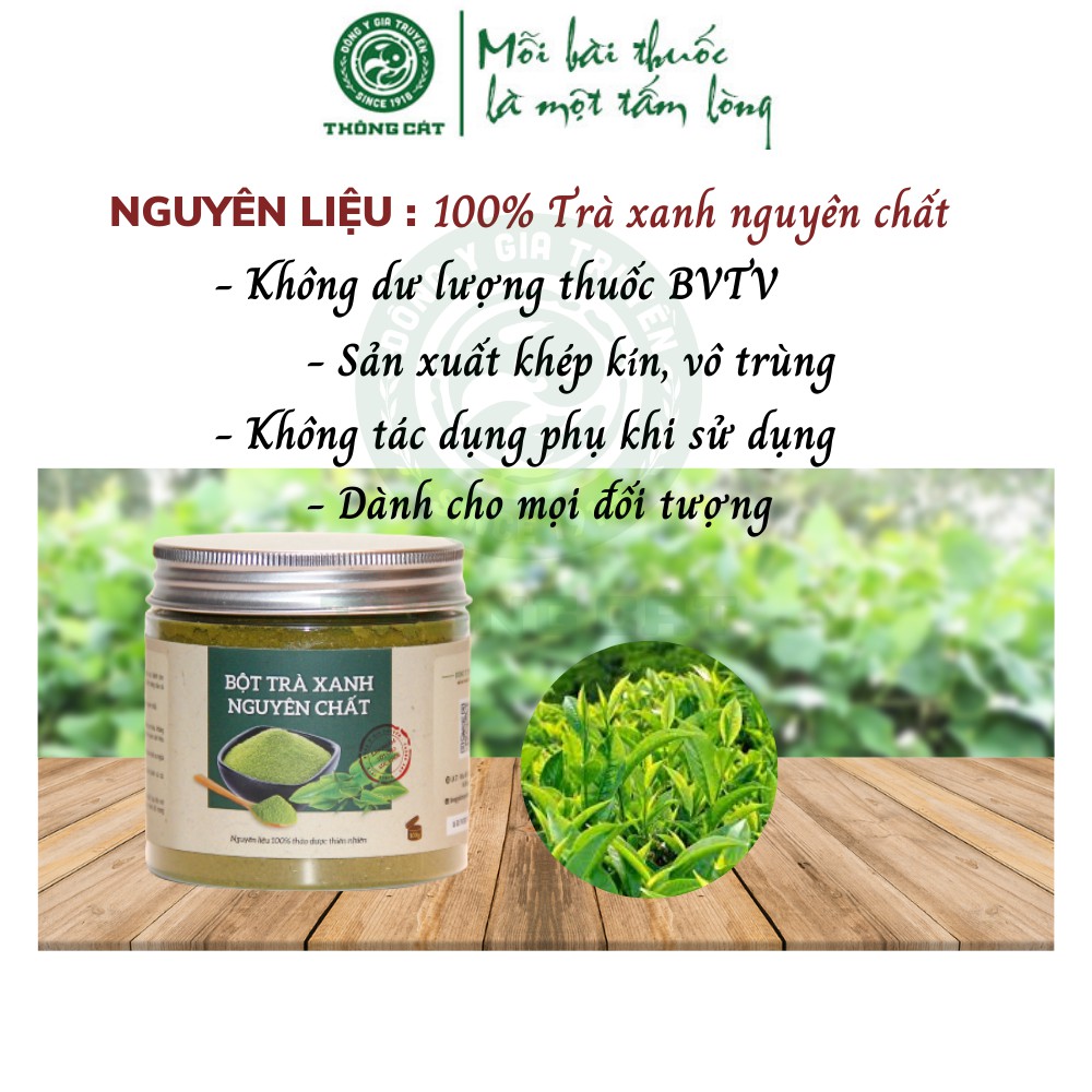 Bột trà xanh matcha hữu cơ nguyên chất đắp mặt nạ, làm bánh - Dưỡng da, hết mụn, giảm thâm Đông y gia truyền Thông Cát