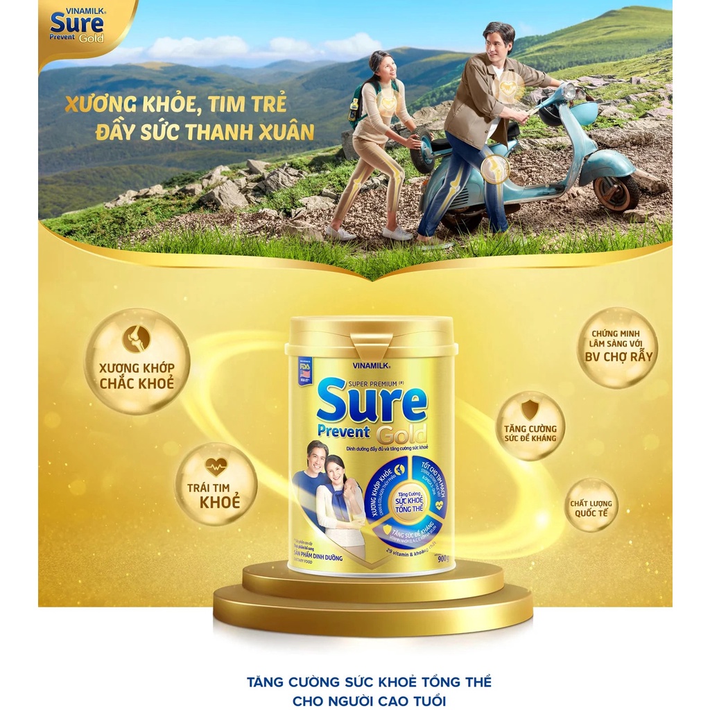 [HSD T10-2023] COMBO 6 LON SỮA BỘT SURE PREVENT GOLD 400G