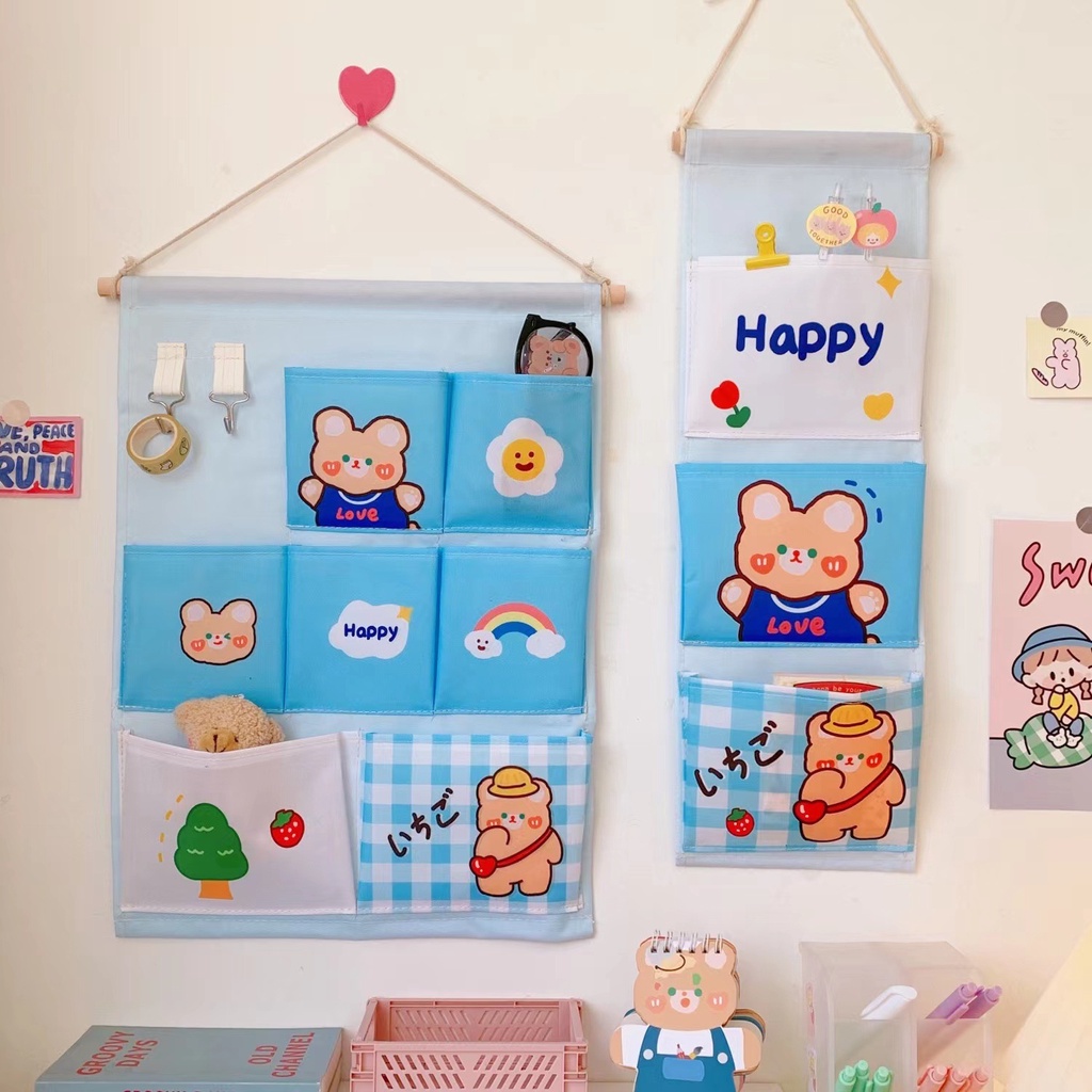 Giỏ Vải Treo Tường Đựng Đồ Tiện Lợi Dễ Thương