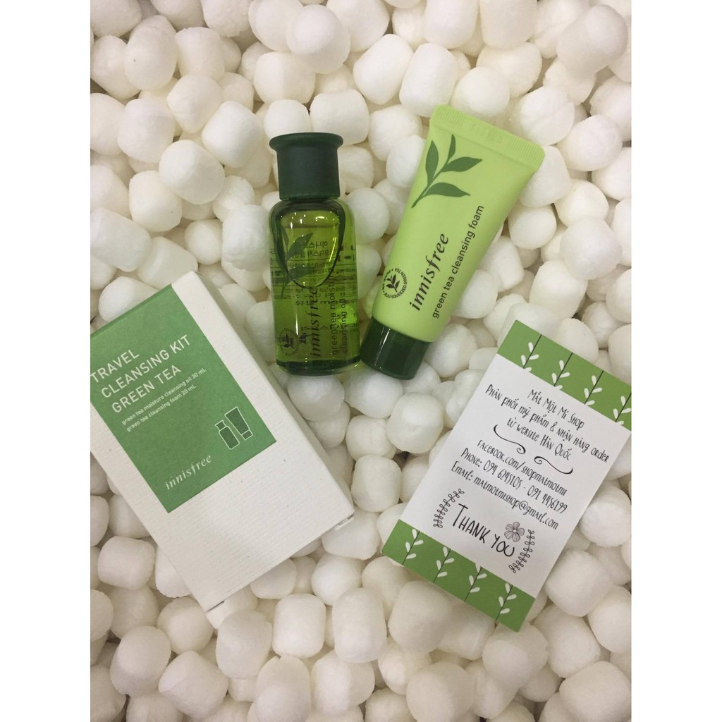 Bộ kit du lịch trà xanh INNISFREE GREEN TEA TRAVEL CLEANSING KIT