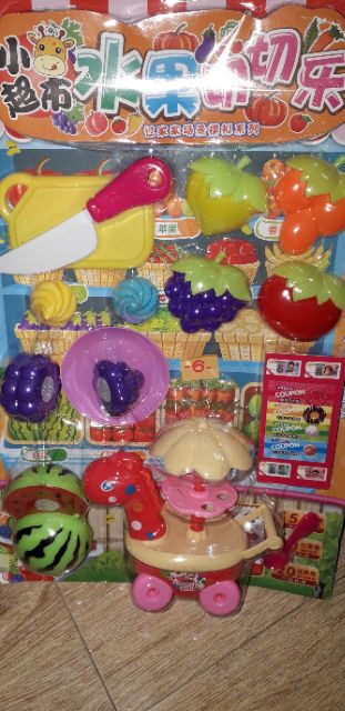 Sét đồ chơi Bé bán trái cây và xe đẩy bằng nhựa rất đẹp