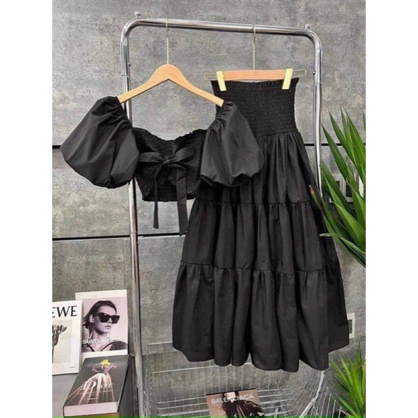 (SHOP BIGSIZE nữ 50kg đến 90kg ) SET ÁO VÁY MAXI đi du lịch cực xinh