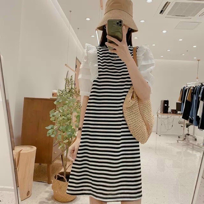 Váy dáng xuông phôi tay lỡ cute