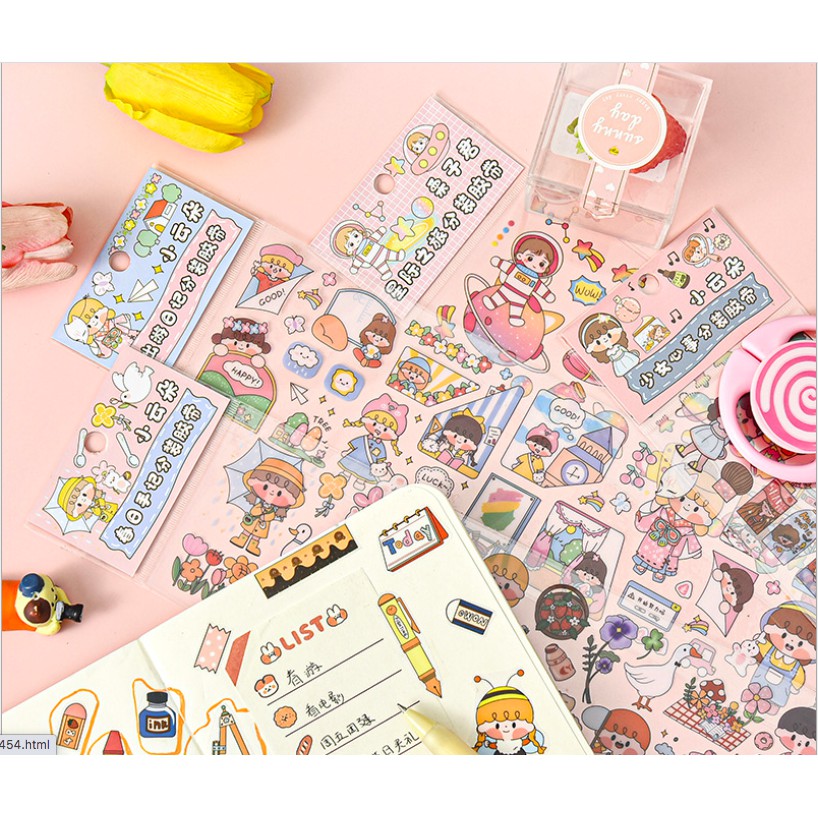 Hình dán Sticker dài nhiều hình 1 tấm - Phụ kiện Hani