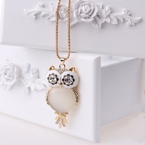 Dây chuyền hợp kim hình cú mèo đính đá sang trọng xinh xắn cá tính dành cho nữ