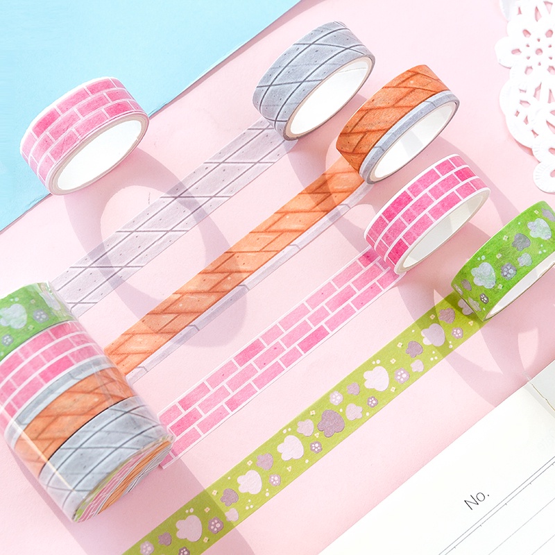4 Cuộn Băng Keo Washi Hình Phong Cảnh Dùng Trang Trí Nhật Ký, Sổ Tay