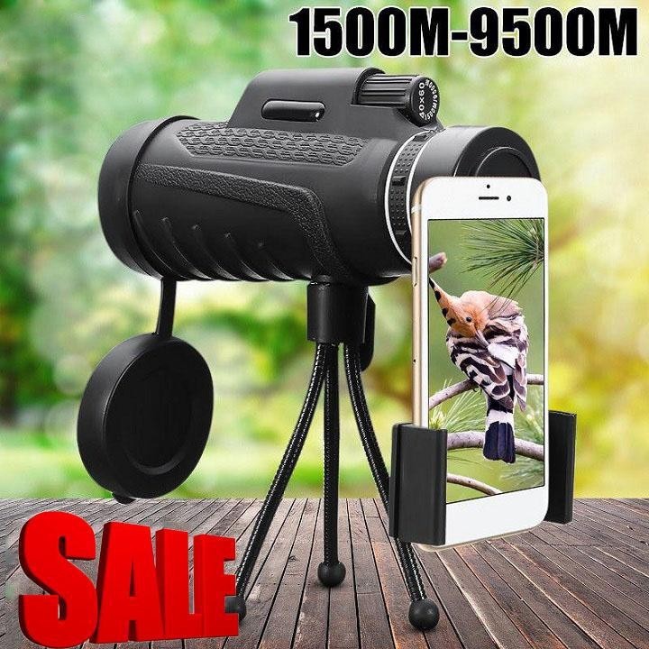 HÀNG CAO CẤP -  Ống nhòm gắn điện thoại 40x60 Telescope nhìn siêu xa, tặng kèm tripod+giá đỡ điện thoại  - Hàng Cao Cấp