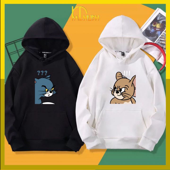 ÁO HOODIE CẶP NAM NỮ IN HOẠT HINH TOM JERRY MS01