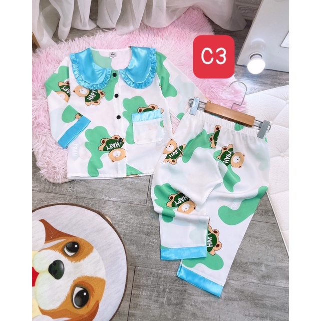 bộ pizama lụa mango sz 9-21kg
