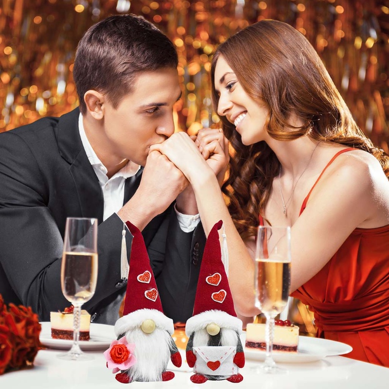 Búp Bê Nhồi Bông Mr &amp; Mrs Scandinavian Tomte Elf Trang Trí Ngày Lễ Tình Nhân