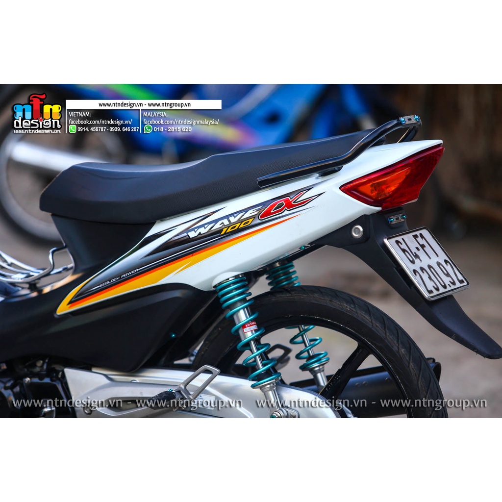 Tem Decal Rời Dán Xe Wave  A 100 Mẫu Trắng Đen Vàng Cực Đẹp, Hàng 3 Lớp Chất Lượng Cao