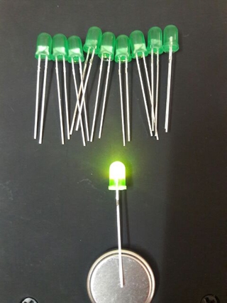 10 bóng led 5mm phủ màu xanh