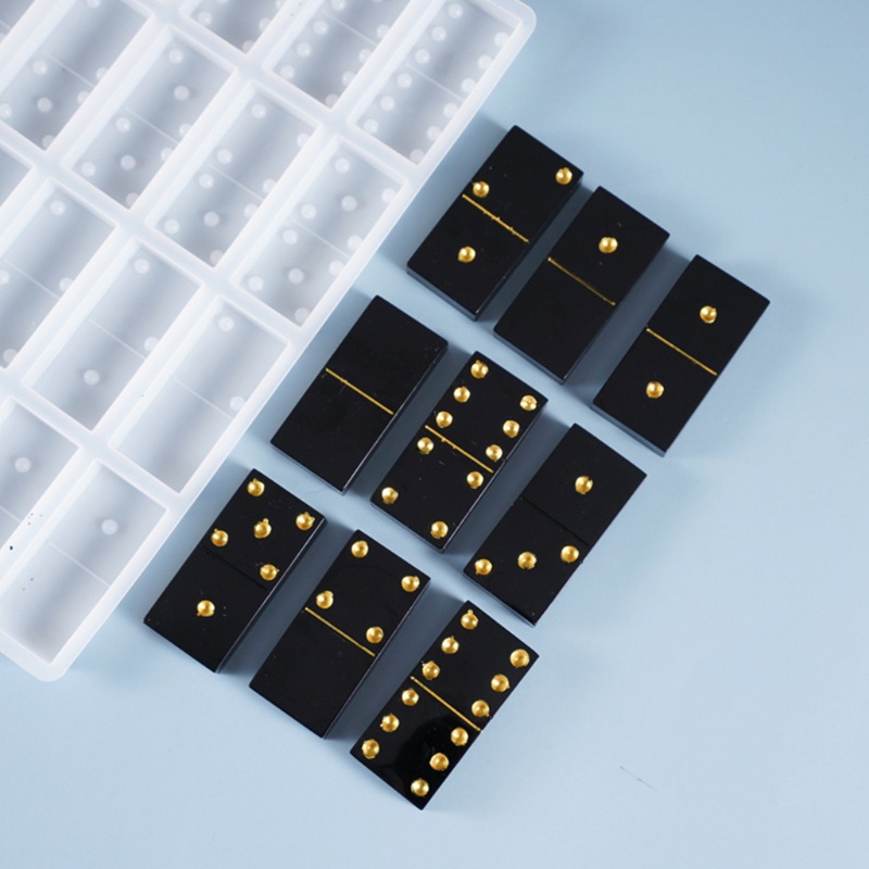 Khuôn Làm Đồ Trang Sức Hình Quân Bài Domino Cỡ Lớn Bằng Nhựa Resin Chống Dính Linh Hoạt Chuyên Nghiệp