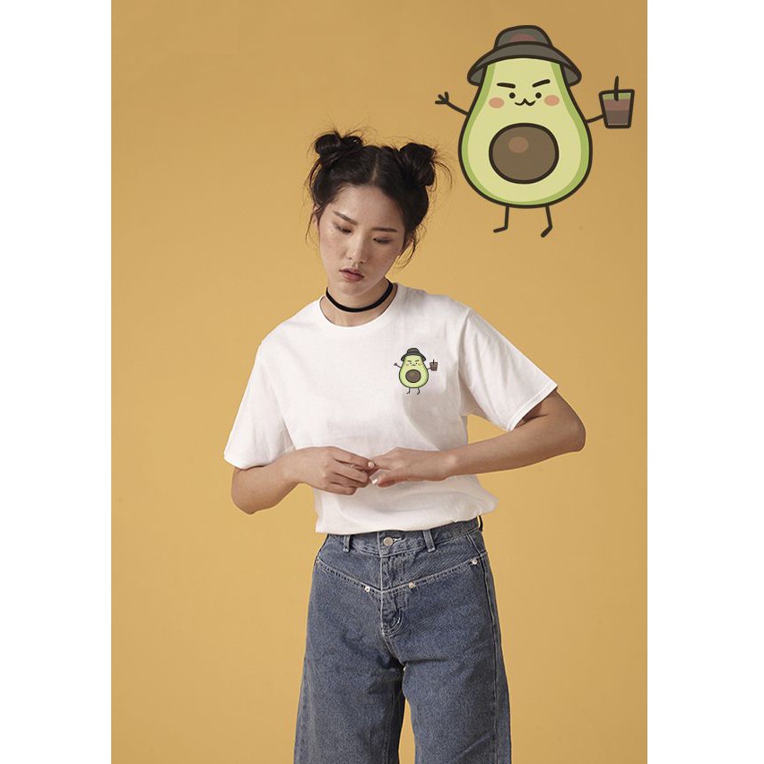 [Hàng Xịn, Giá Tốt] Áo Thun Nữ Tay Ngắn Unisex Nam Nữ Icoin Trái Bơ - Unisex - Cotton - Mã AT014