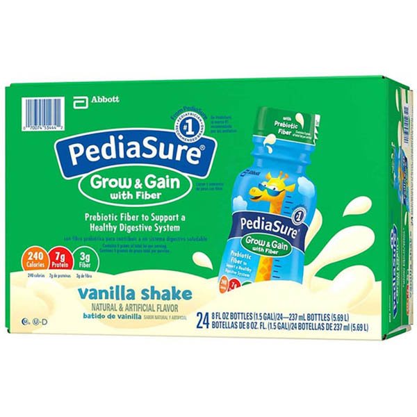 Thùng 24 chai sữa nước Pediasure Grow Gain Fiber chất xơ vani 237ml Mỹ