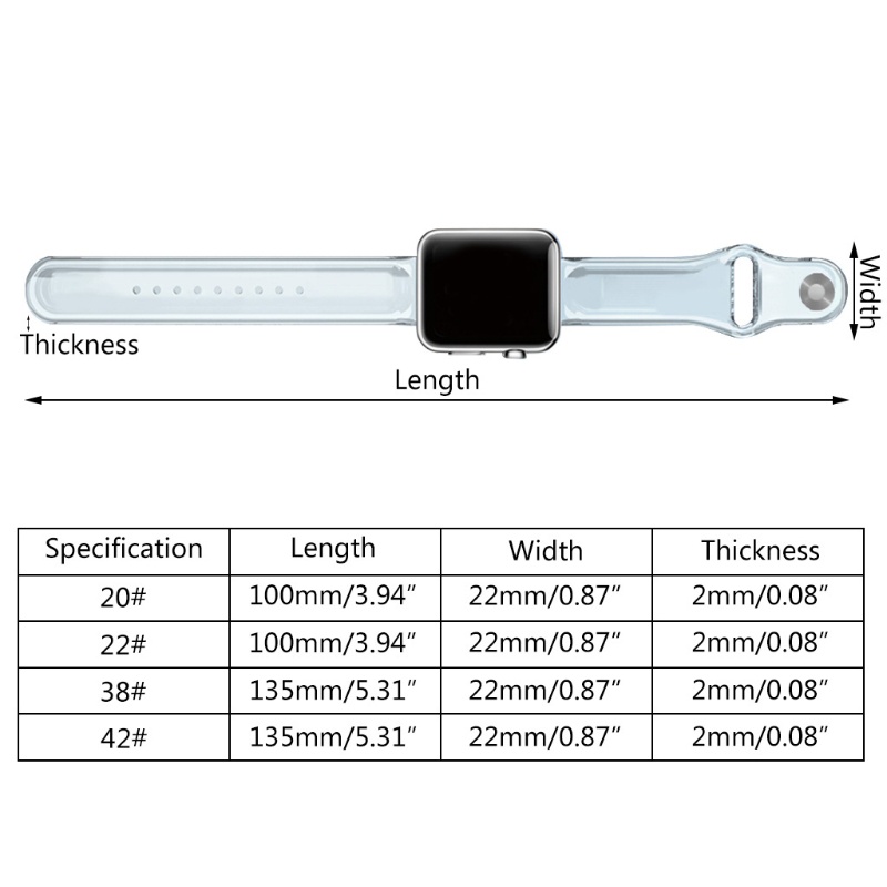 Dây Đồng Hồ Đeo Tay Tpu Trong Suốt 44 / 42mm 38 / 40mm 20 / 22mm Cho Iwatch - Apple Watchseries 3 4 5 Se 6