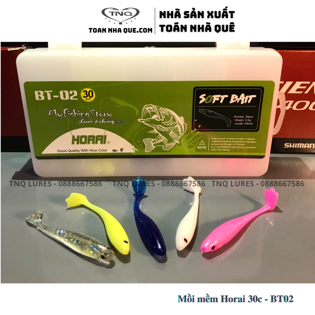 [MẪU MỚI] Mồi mềm câu lưỡi sắt Horai BT02  (hộp 30 con) - TNQ LURES