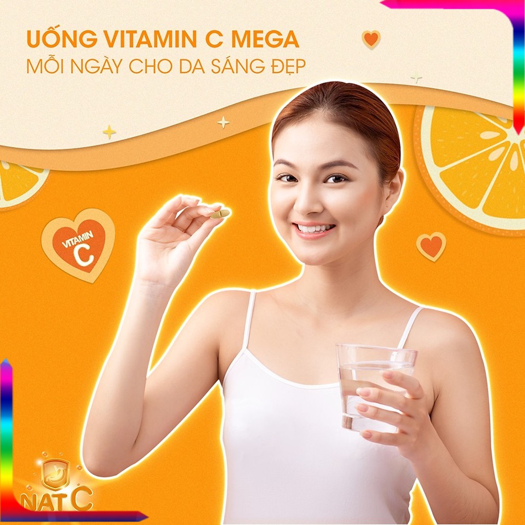 Mega We Care Nat C 1000 – Cung cấp vitamin C, tăng cường sức đề kháng, giảm cảm lạnh cảm cúm NatC