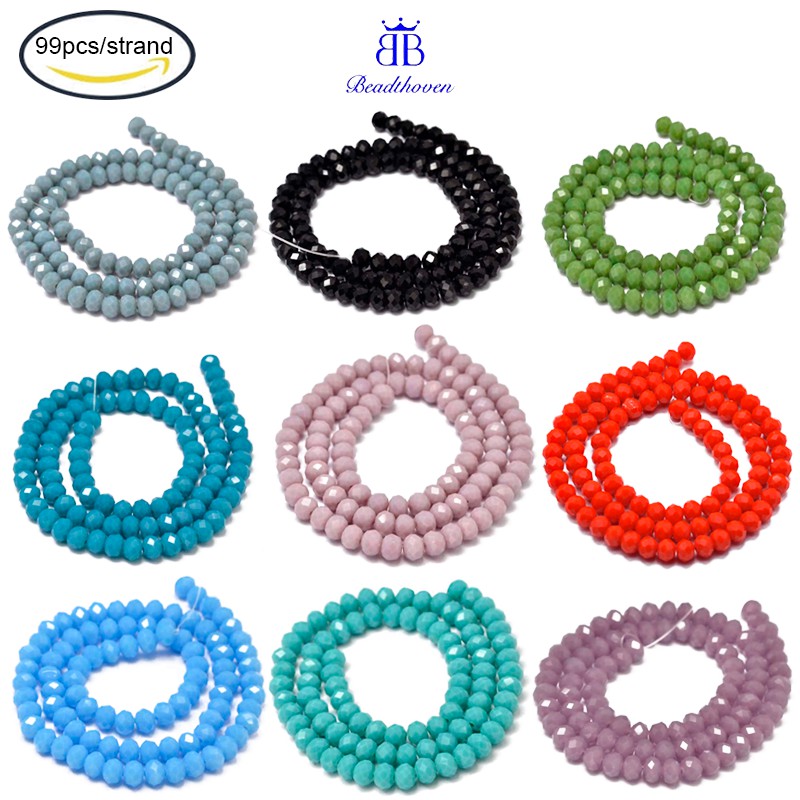 Bộ 99 Hạt Thép 6x4mm Lỗ 1mm 17.7 inches Dùng Làm Trang Sức DIY
