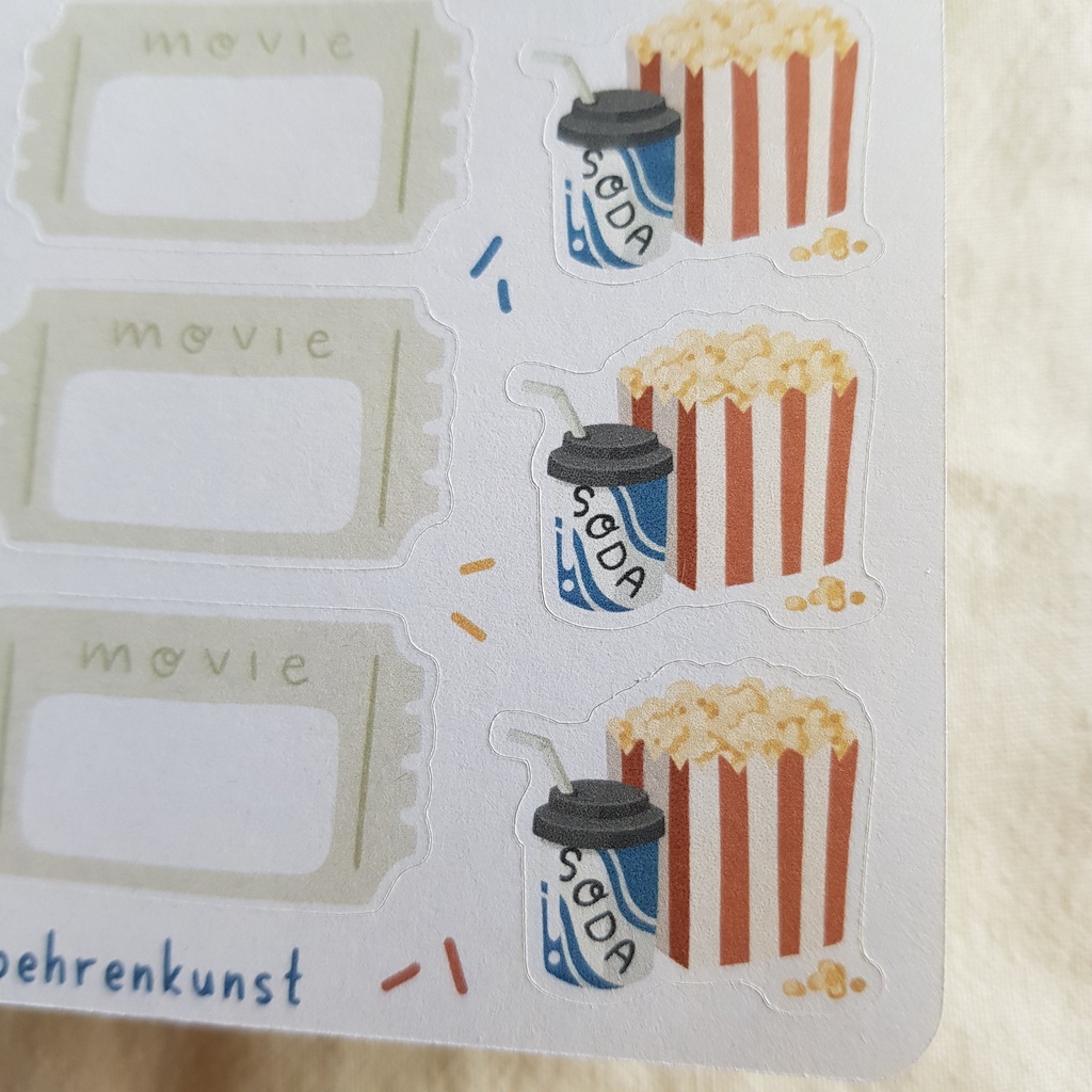 Sticker Sheet : Movie Night - Chuyên dán sổ | Bullet Journal Stickers