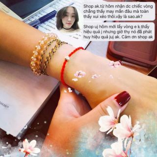 Vòng chỉ đỏ bi bạc