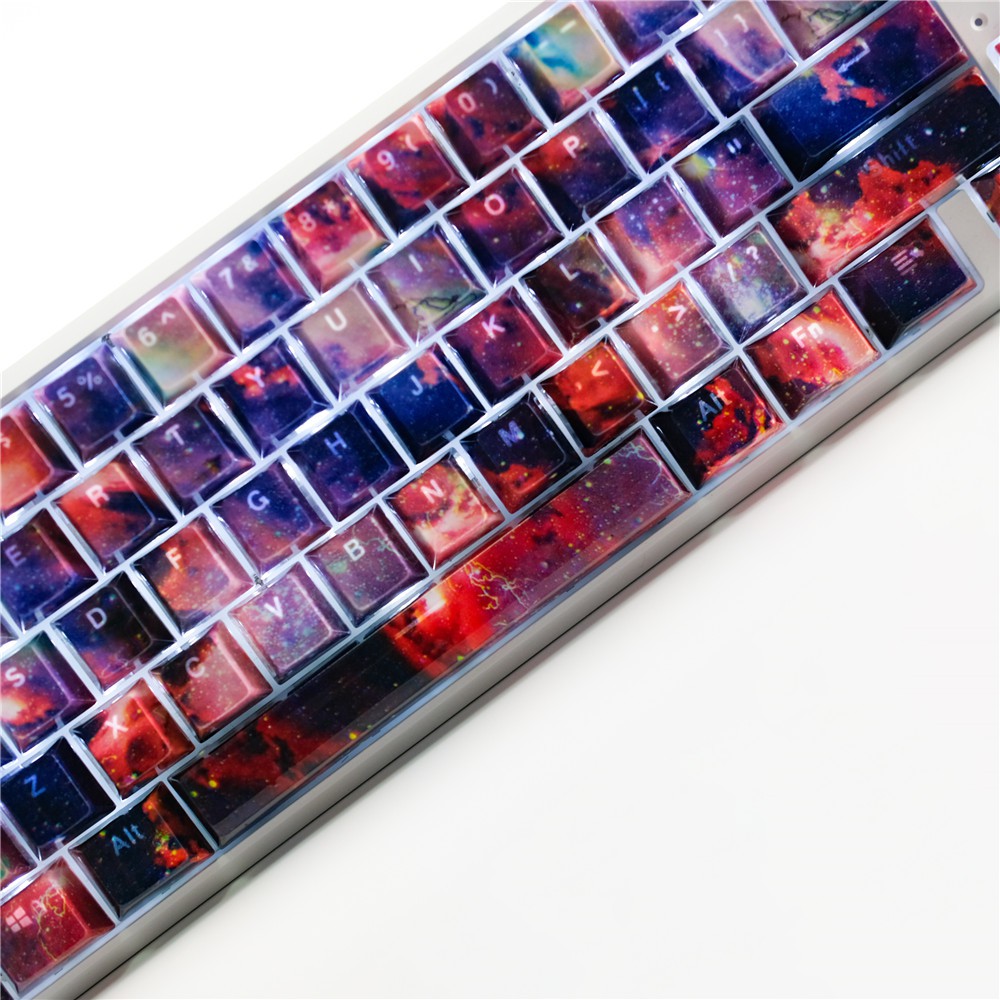 Set keycap Galaxy Nebula full 108 phím xuyên led cực đẹp lắp cho bàn phím cơ