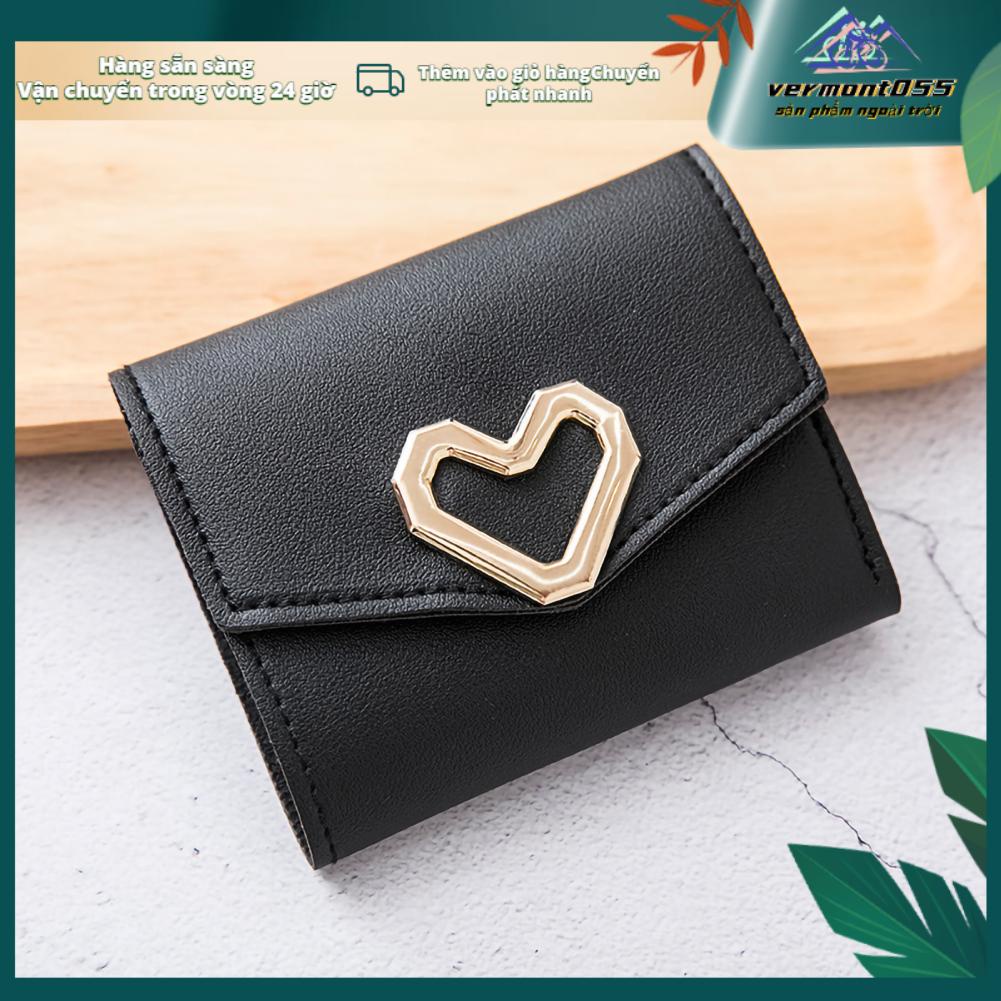 Vermont055 Ví tiền xu ngắn dễ thương Túi đựng thời trang Chủ thẻ thiết thực cho các cô gái Phụ nữ