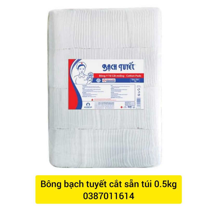 Bông Bạch tuyết cắt sẵn 7cm×7cm gói 500g