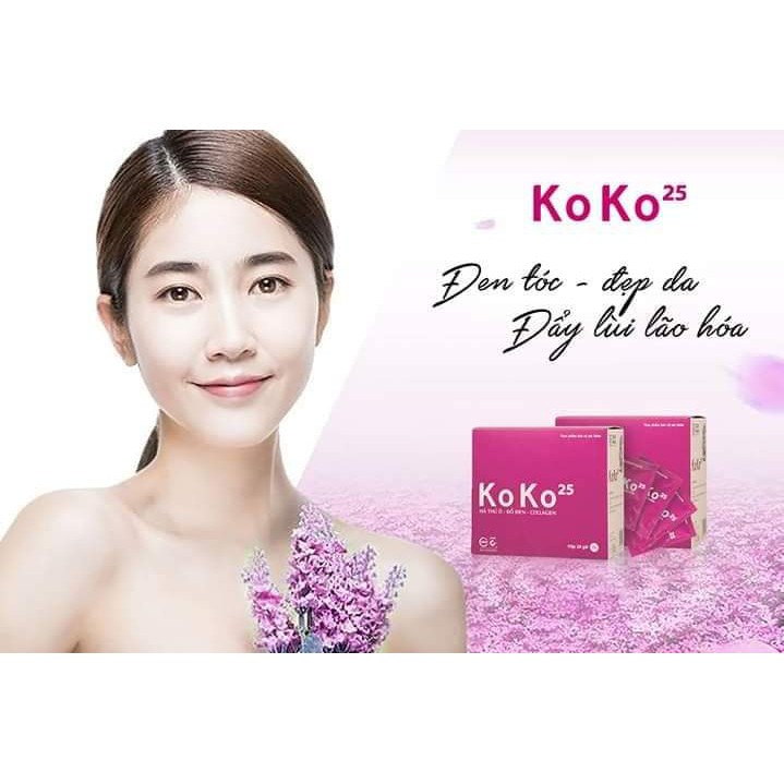 KoKo 25 Cao uống Hà Thủ Ô & Đỗ Đen & Collagen dạng bột, Hộp 20 gói