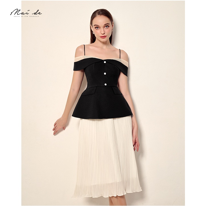 MAIDE Áo peplum thiết kế trễ vai thanh lịch trẻ trung ANTY TOP