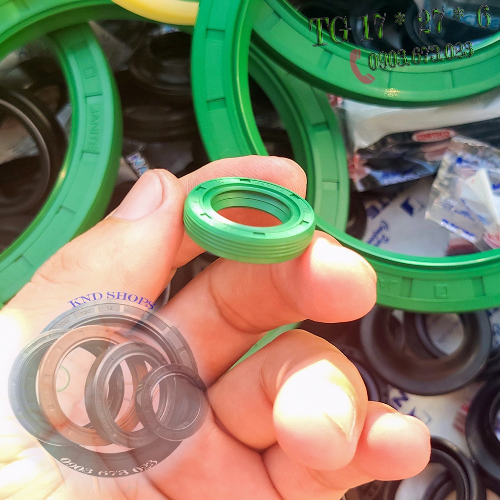 Phốt cao su chặn dầu  trục cơ máy rửa xe mini TG 17*27*6 , phụ tùng xe máy và máy bơm nước | KND Shops