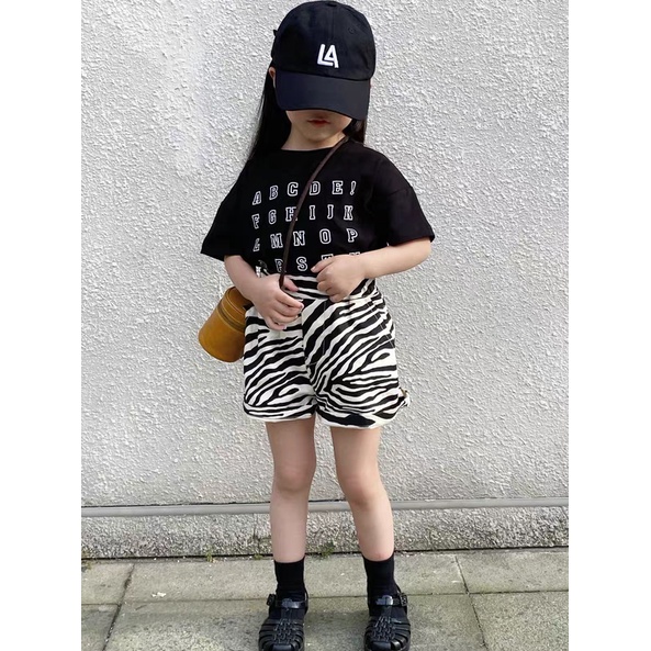 Set Áo Thun Tay Ngắn + Quần Short Thời Trang Mùa Hè Phong Cách Hàn Quốc 48 Giờ Cho Bé Gái