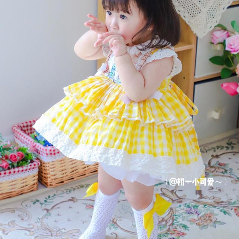 Đầm Công Chúa Tay Ngắn Họa Tiết Kẻ Sọc In Hình Thỏ Peter Phong Cách Lolita Mùa Hè Cho Bé Gái