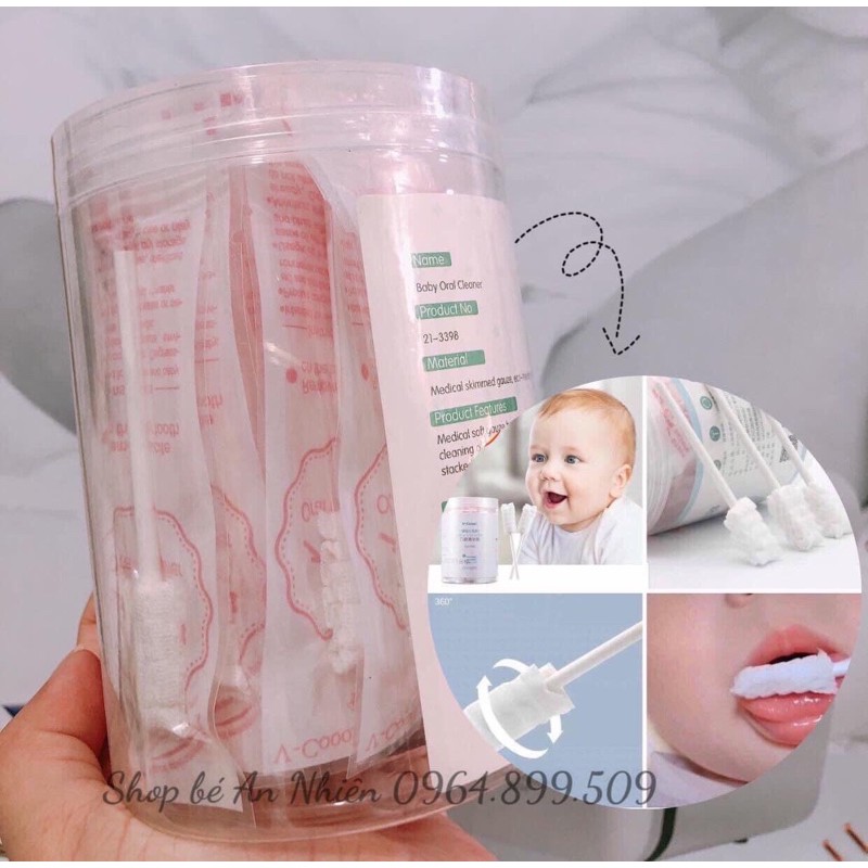 Gạc rơ lưỡ Molli vệ sinh răng miệng cho bé hộp 30 gói