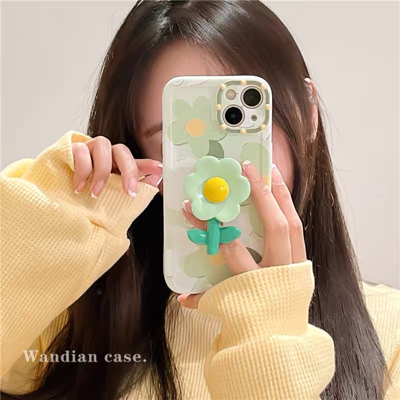 Blue flower holder cases compatible for Iphone 12 pro max 11 pro max xs max xr x beautiful cover soft phone case