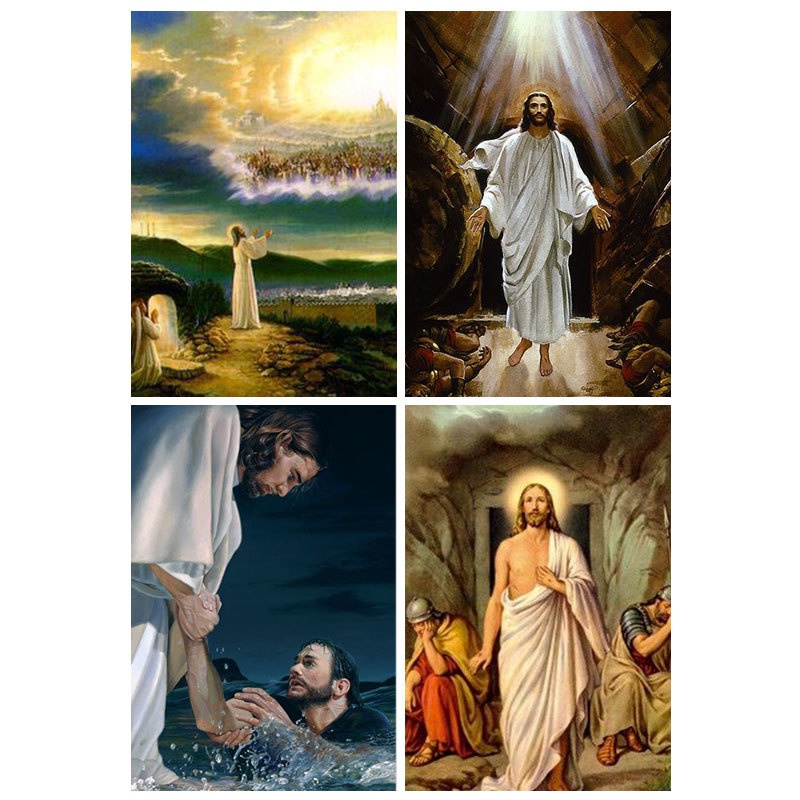 Bộ tranh đính đá 5D họa tiết tôn giáo độc đáo kích thước 30x40cm DIY dùng trang trí