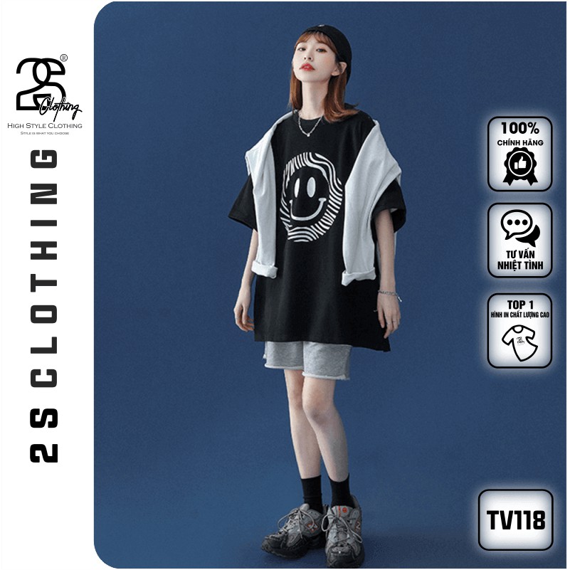 Áo Thun Tay Lỡ 2s Clothing Áo Phông Unisex Nam Nữ Hình Mặc Cười Vui Vẻ Cotton Oversize Form Rộng Giá Rẻ In Hình TV118