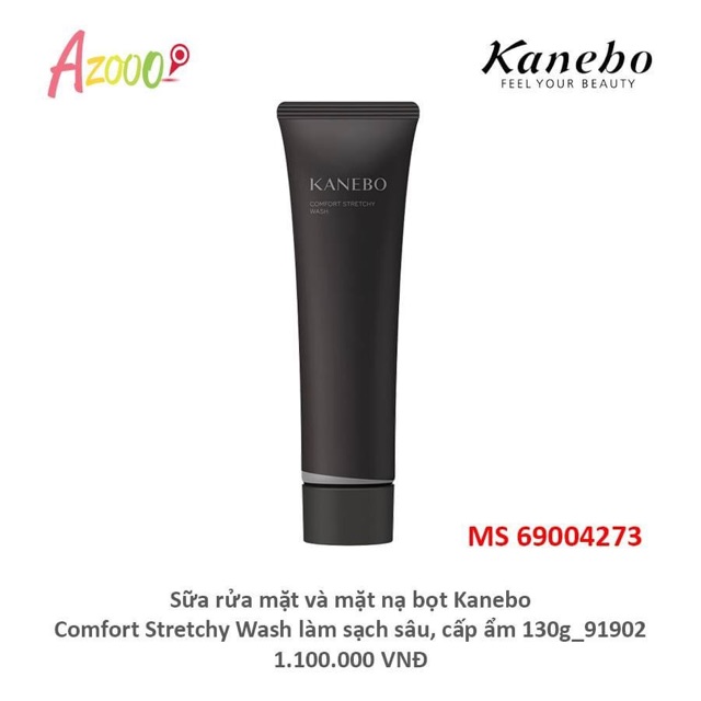 Sữa rửa mặt và mặt nạ bọt Kanebo Comfort Stretchy Wash làm sạch sâu, cấp ẩm 130g